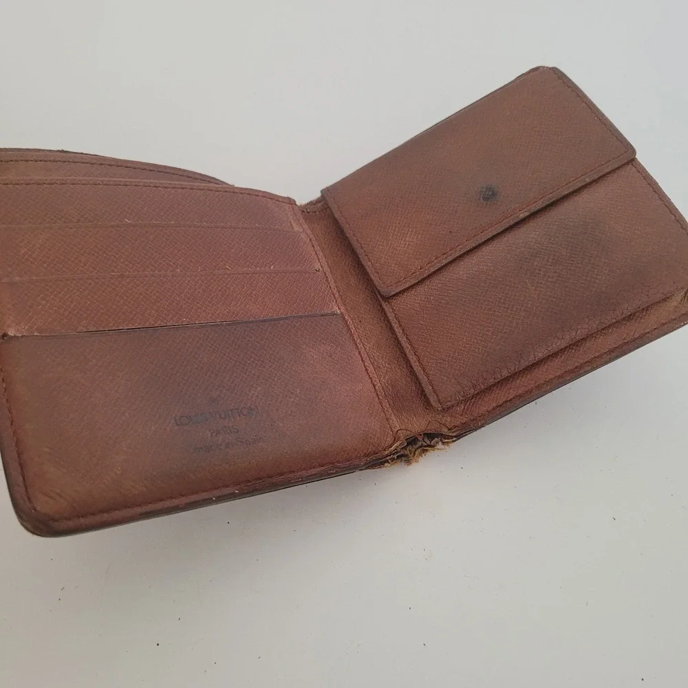 Louis Vuitton Monogram Canvas Bifold Wallet Vintage Brown CA0952 Made in Spain